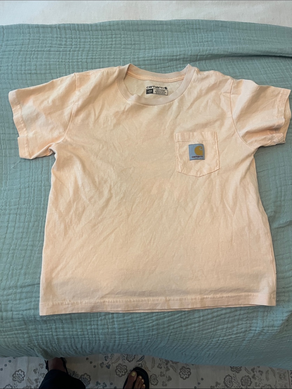 Carhartt Kids Short-Sleeve Pocket Tee in Light Peach
